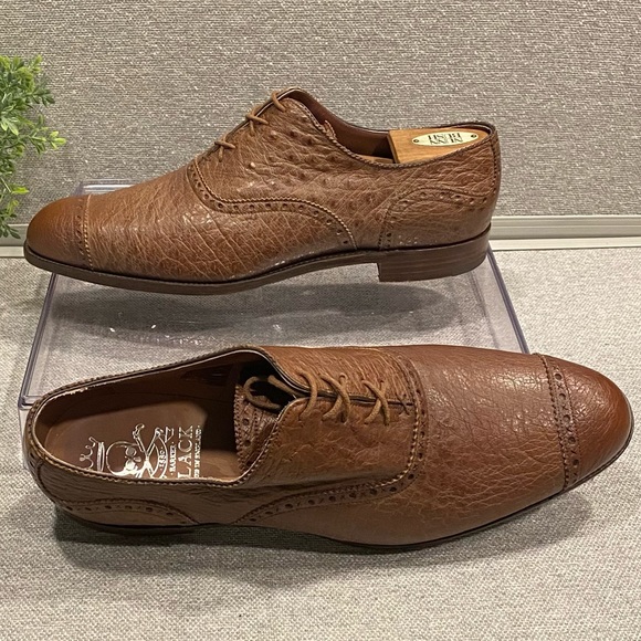 Barker Black Deer Skin Oxford Size 11 - Picture 1 of 13